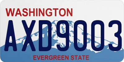 WA license plate AXD9003