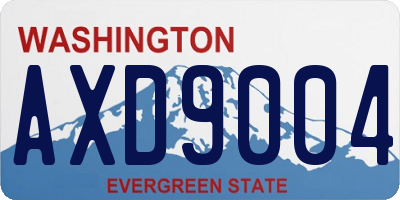 WA license plate AXD9004