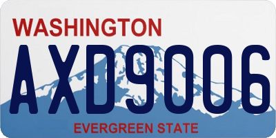 WA license plate AXD9006