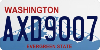WA license plate AXD9007