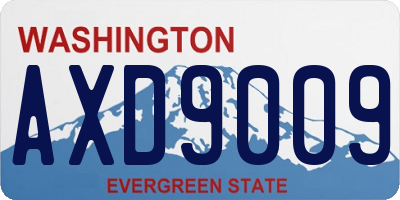 WA license plate AXD9009