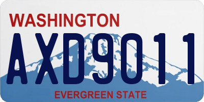WA license plate AXD9011