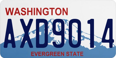 WA license plate AXD9014