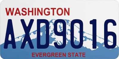 WA license plate AXD9016
