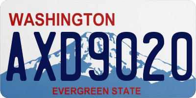 WA license plate AXD9020