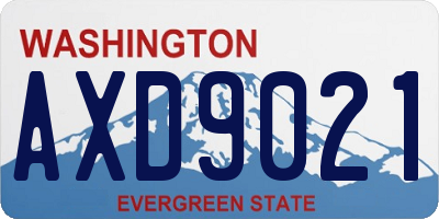 WA license plate AXD9021