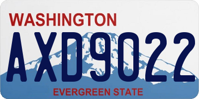 WA license plate AXD9022