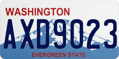 WA license plate AXD9023