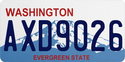 WA license plate AXD9026