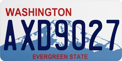 WA license plate AXD9027