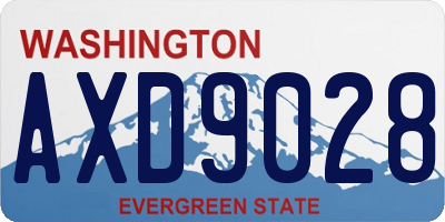 WA license plate AXD9028