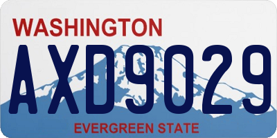 WA license plate AXD9029