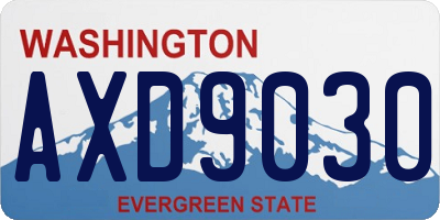 WA license plate AXD9030