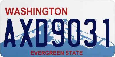 WA license plate AXD9031