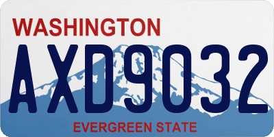 WA license plate AXD9032