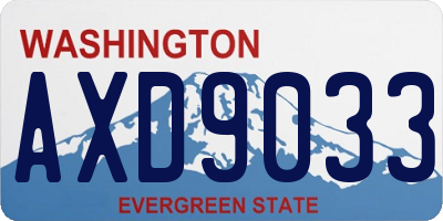 WA license plate AXD9033