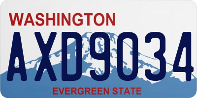 WA license plate AXD9034