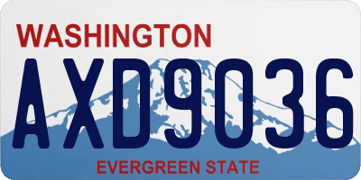 WA license plate AXD9036