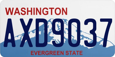 WA license plate AXD9037
