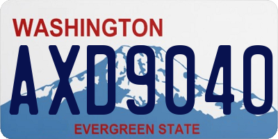 WA license plate AXD9040