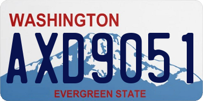 WA license plate AXD9051