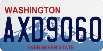 WA license plate AXD9060
