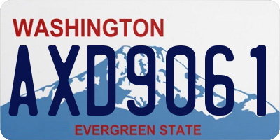 WA license plate AXD9061