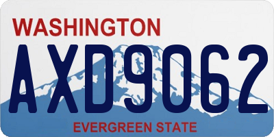 WA license plate AXD9062