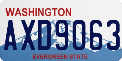 WA license plate AXD9063