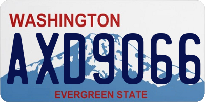 WA license plate AXD9066