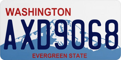WA license plate AXD9068