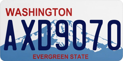 WA license plate AXD9070