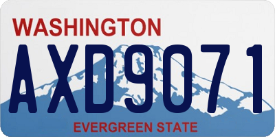 WA license plate AXD9071