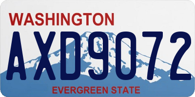 WA license plate AXD9072