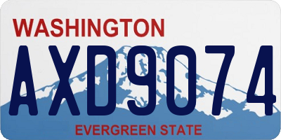 WA license plate AXD9074