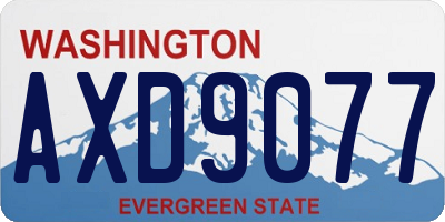 WA license plate AXD9077