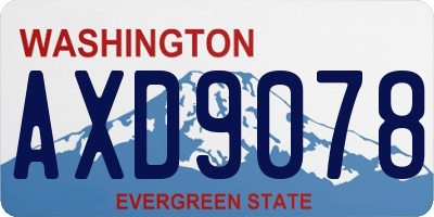 WA license plate AXD9078