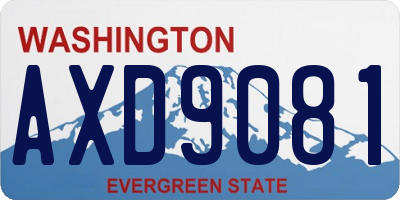WA license plate AXD9081