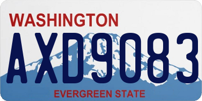 WA license plate AXD9083
