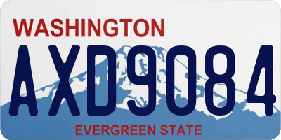 WA license plate AXD9084