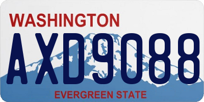 WA license plate AXD9088