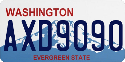 WA license plate AXD9090