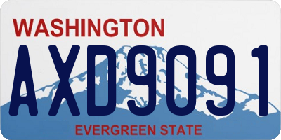 WA license plate AXD9091