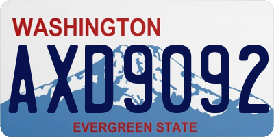 WA license plate AXD9092