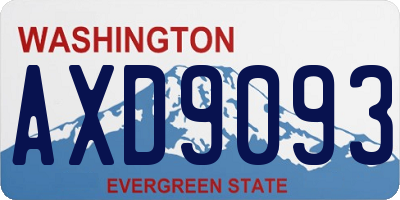 WA license plate AXD9093