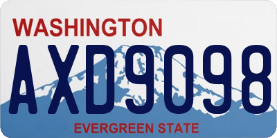 WA license plate AXD9098