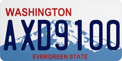 WA license plate AXD9100