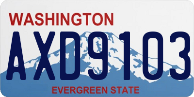 WA license plate AXD9103