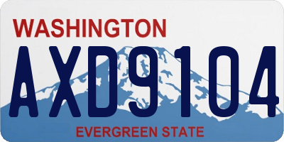 WA license plate AXD9104