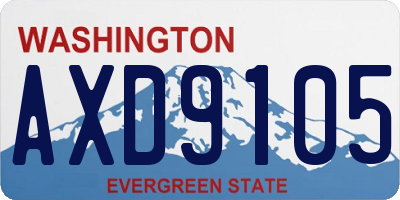 WA license plate AXD9105